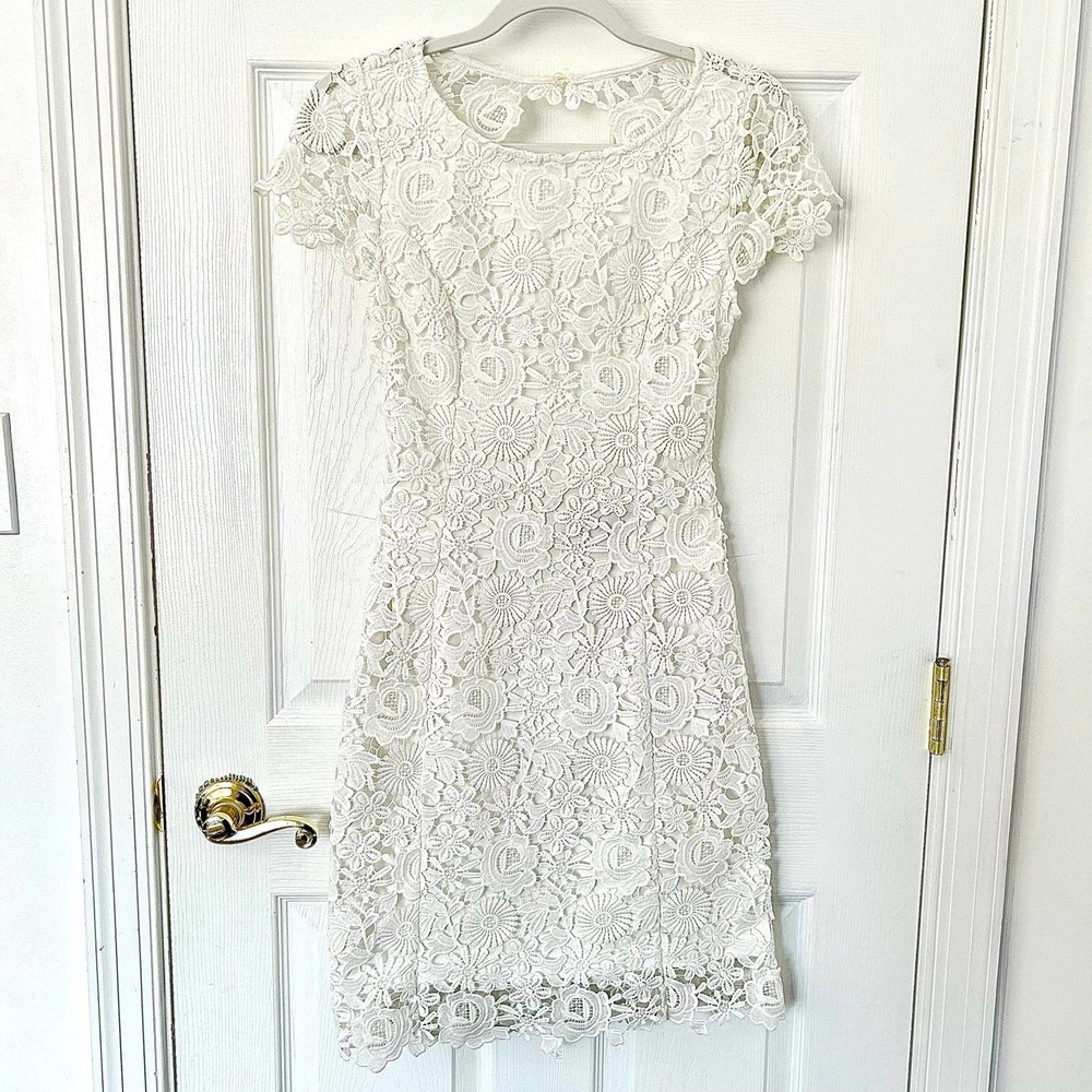 Lulus White Embroidered Dress Small